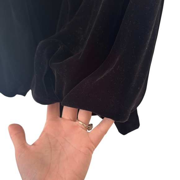 COS Velvet Puff-Sleeved Top Black Size 10 - Picture 8 of 12